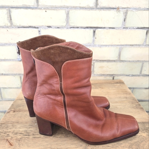 Vintage Suede and Leather Boots - Picture 1 of 7